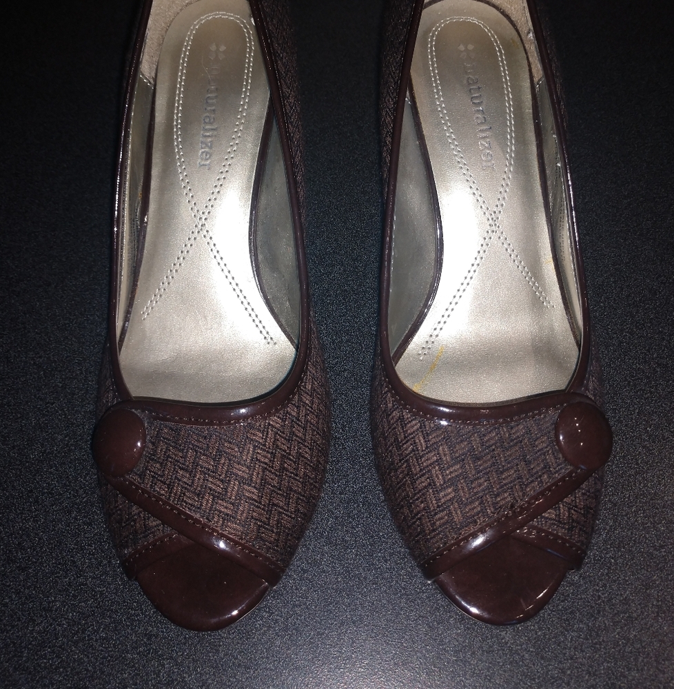 Naturalizer Lightner Tweed Peep-toe Heel Size 7.5M